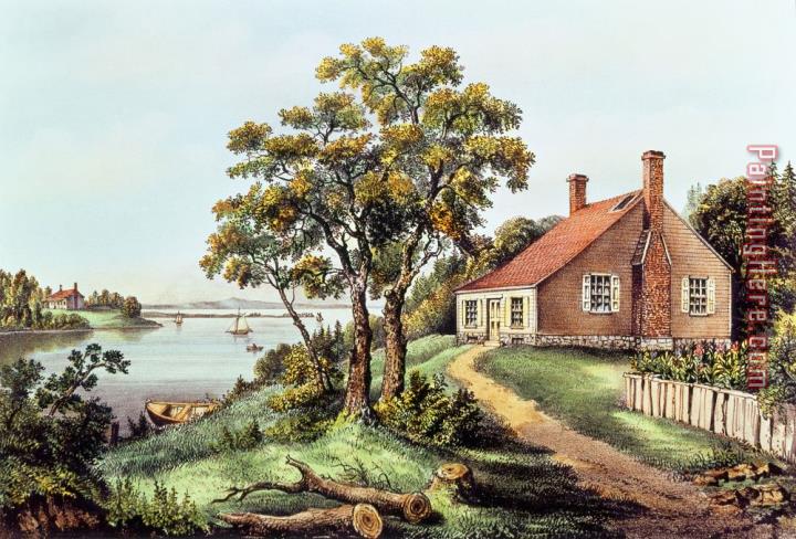 Currier and Ives The Birthplace Of Washington At Bridges Creek
